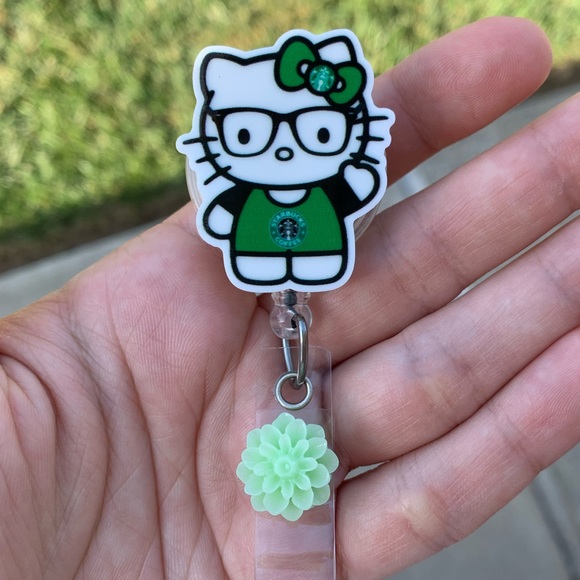 Hello Kitty Accessories - Hello Kitty Starbucks Retractable Badge Holder